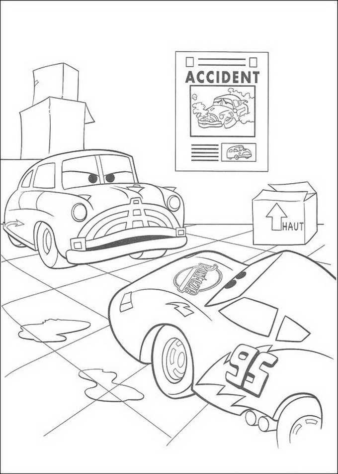 Plansa de colorat cu Cars pixar 91 225
